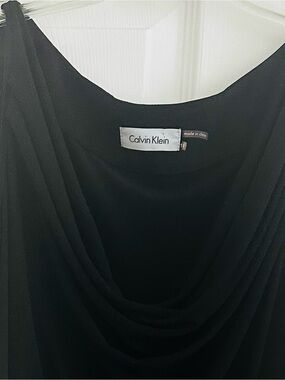 Calvin Klein Women’s Black Cowl Neck Sleeveless Lace Up Grommet Dress